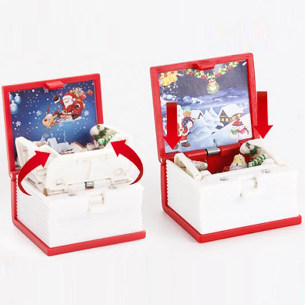 3D Pop-up Foldable Magic Book Design Keychain X-Mas Christmas Series-Red Color